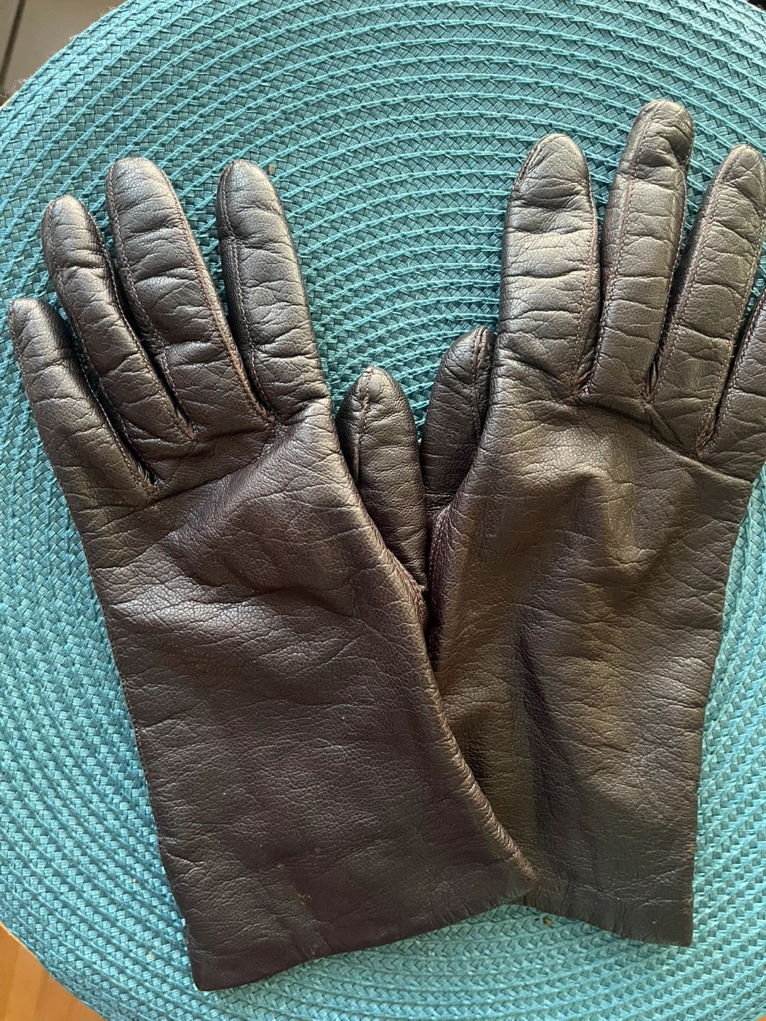 Eaton Leather Gloves, vintage, chocolate brown