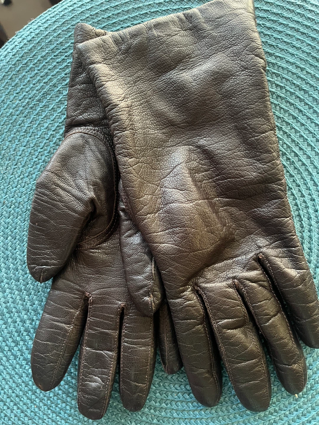 Eaton Leather Gloves, vintage, chocolate brown - photo 2