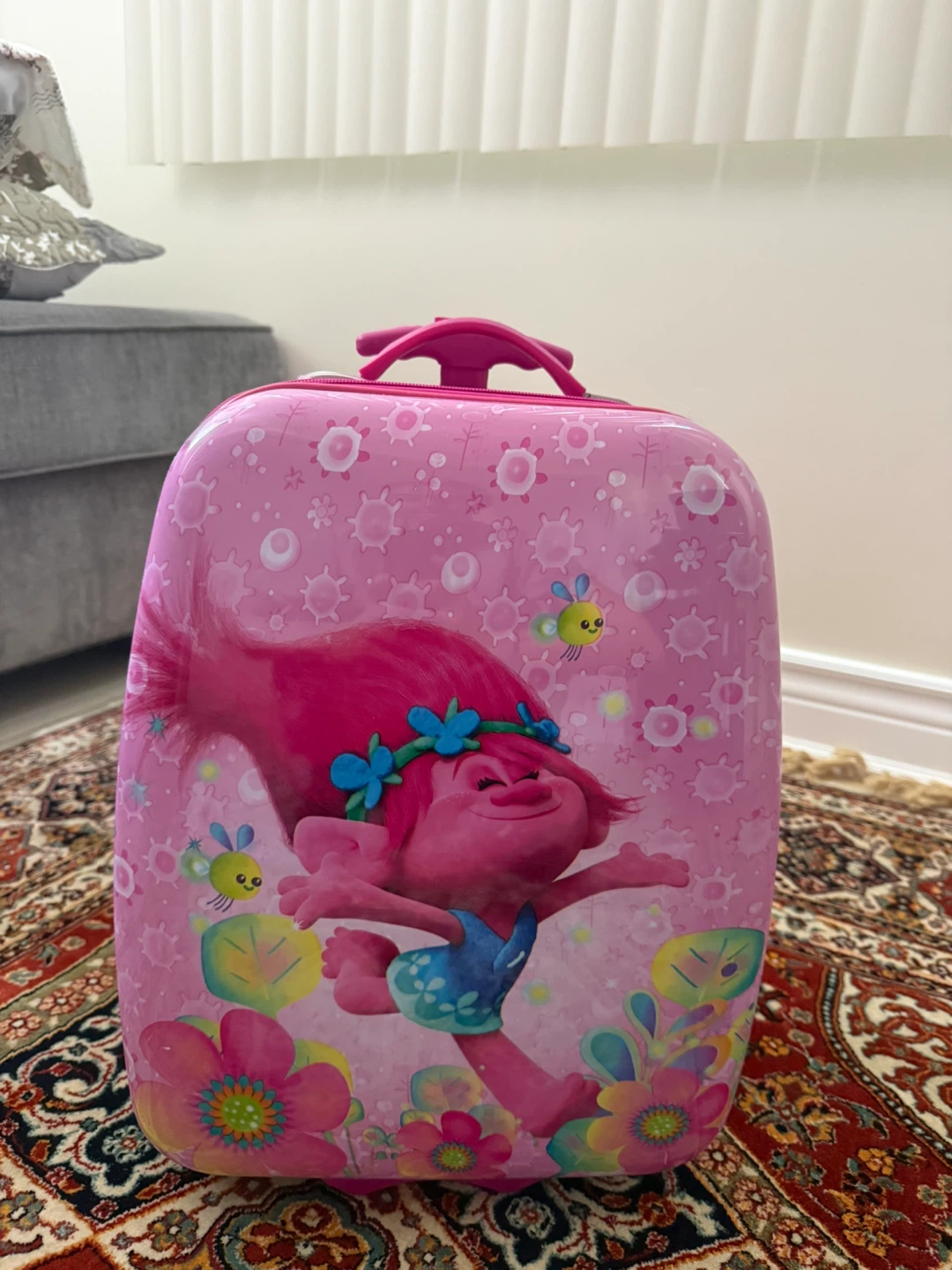 Kids Rolling Suitcase - Pink Troll