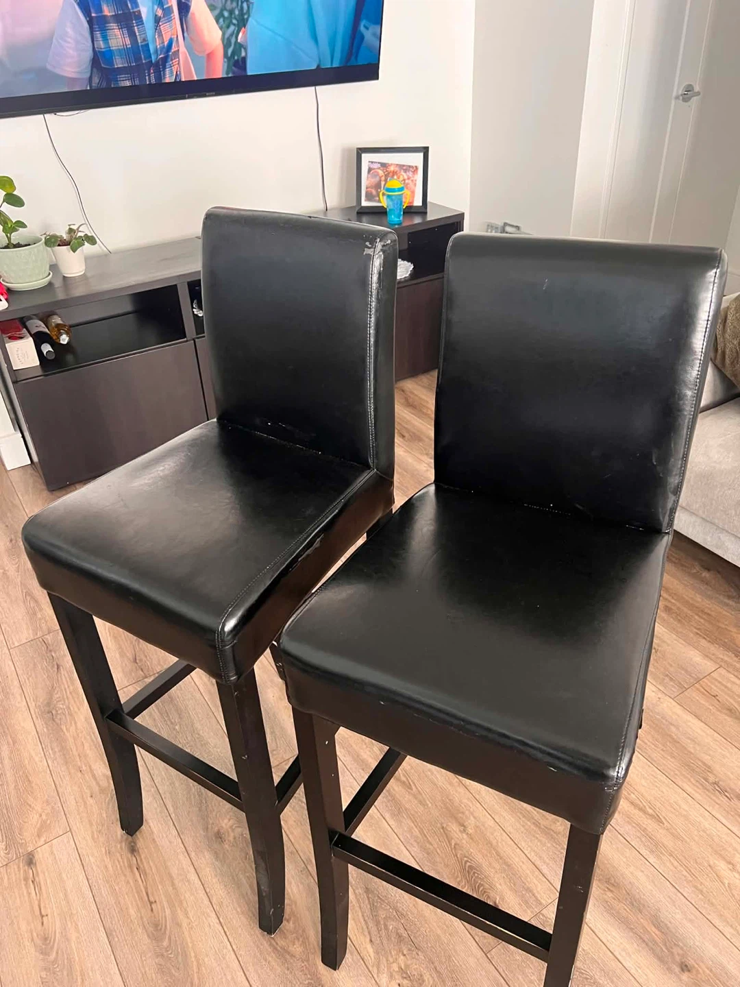 2 Black Bar Stools