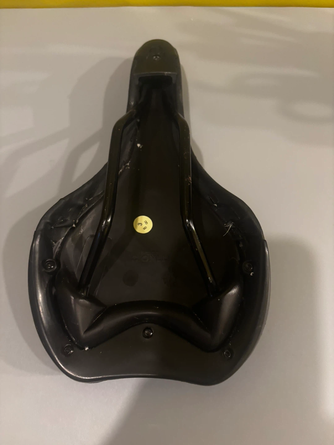 Black Bicycle Saddle with Red and White Accents - photo 5
