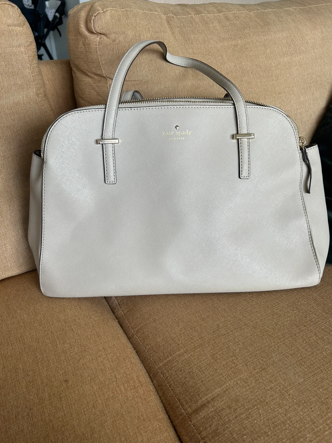 Kate Spade Grey Leather Satchel Bag
