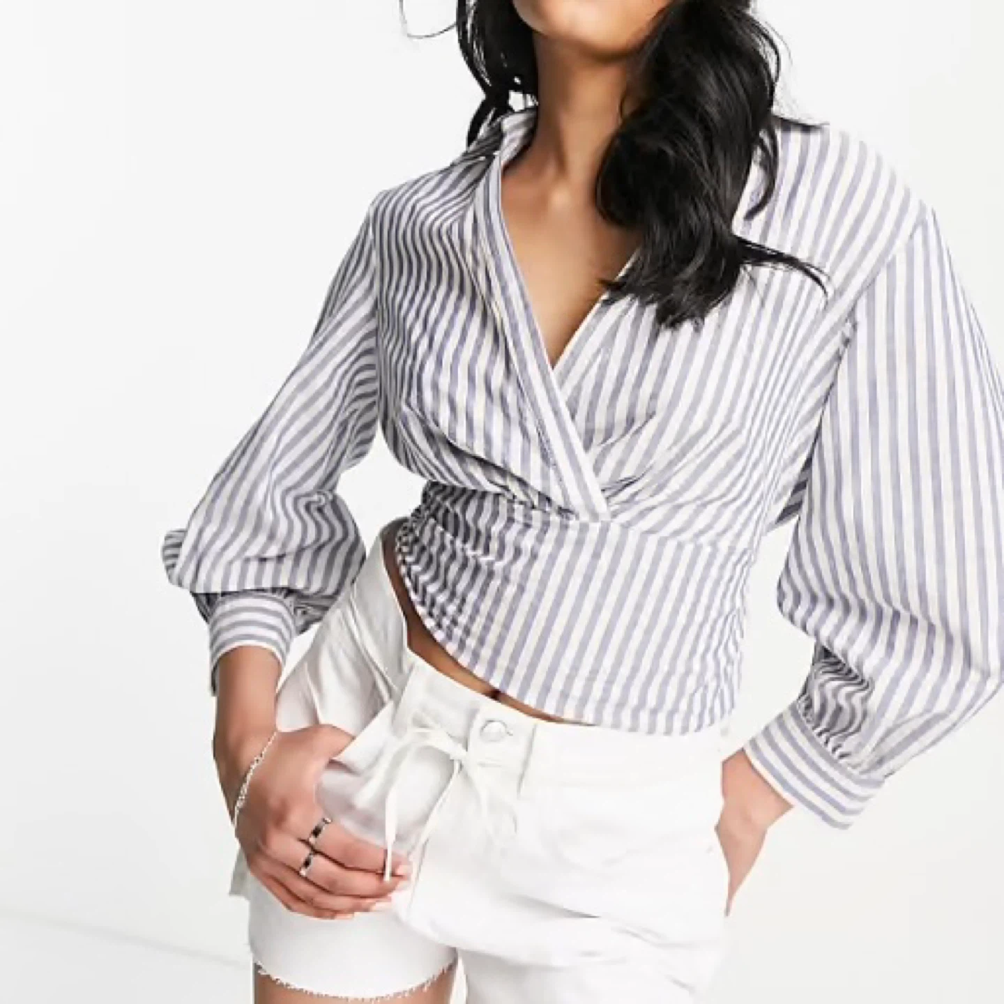 New River Island Smock Waist Tie shirt