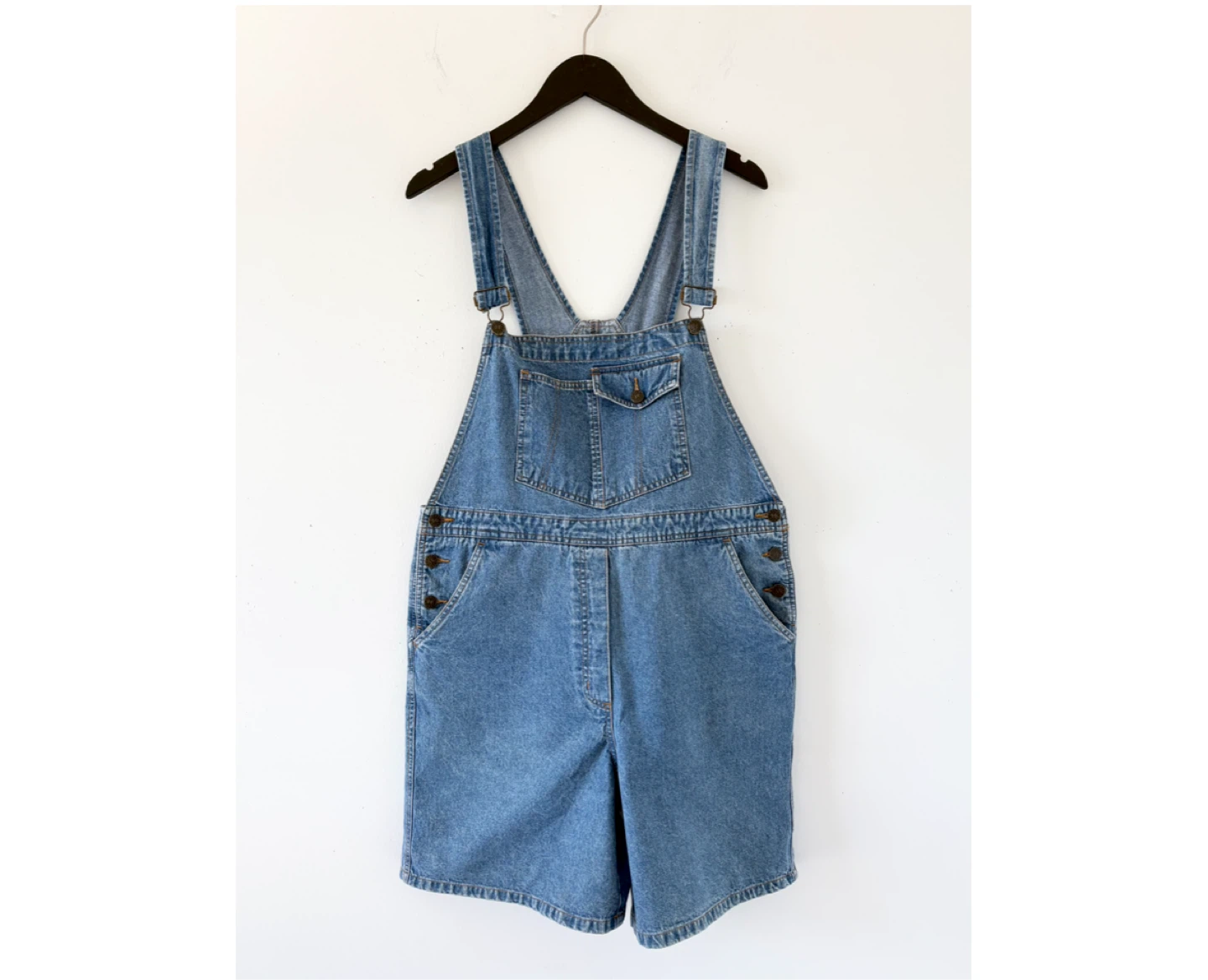 90's Vintage Denim Short Overalls