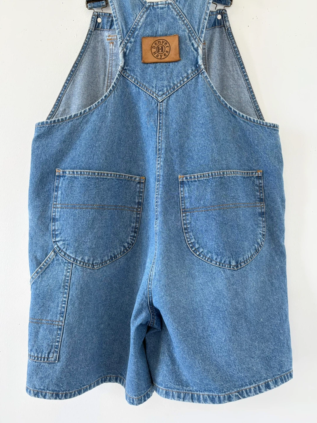 90's Vintage Denim Short Overalls - photo 4