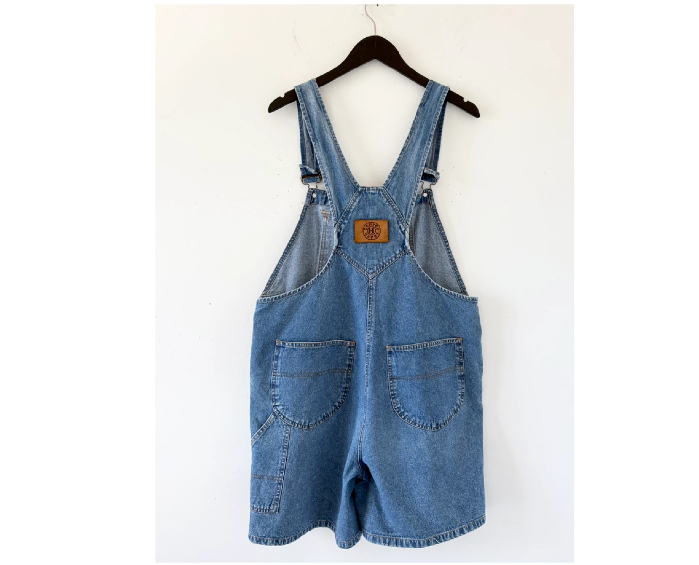 90's Vintage Denim Short Overalls - photo 2