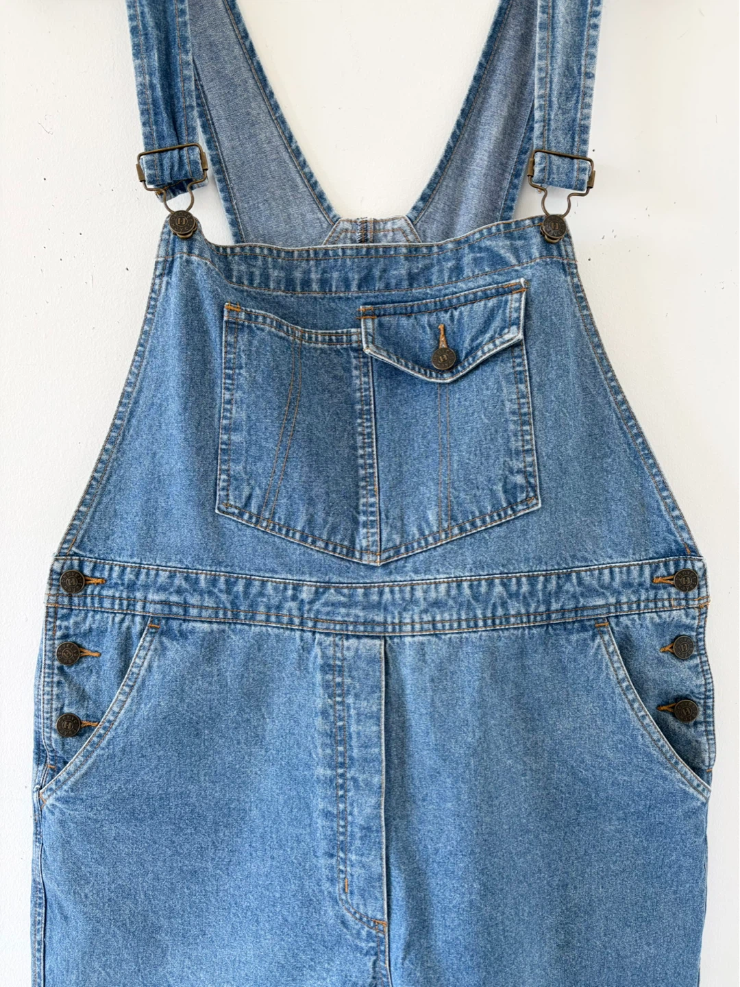 90's Vintage Denim Short Overalls - photo 3