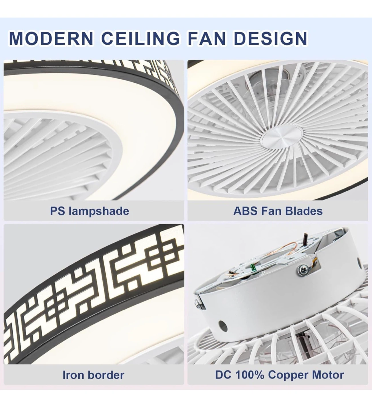 19 Inch Low Profile Ceiling Fan with Light and Remote - photo 2