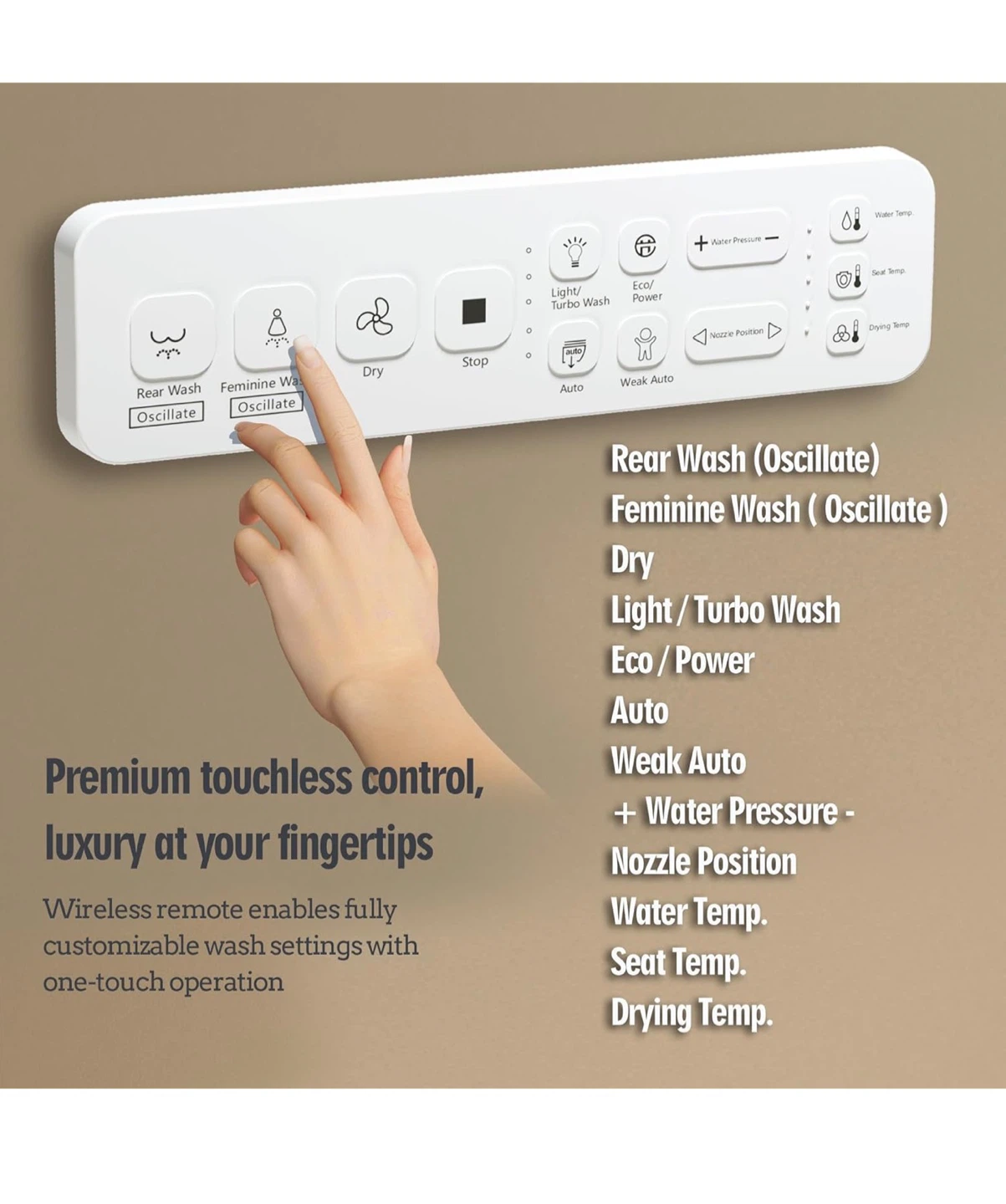 WLJBIDET Electronic Heated Bidet Toilet Seat - Elongated - photo 5