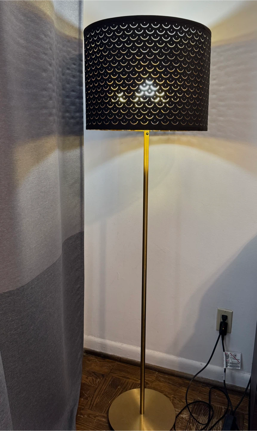 IKEA NYMÖ / SKAFTET Floor Lamp - Black Brass