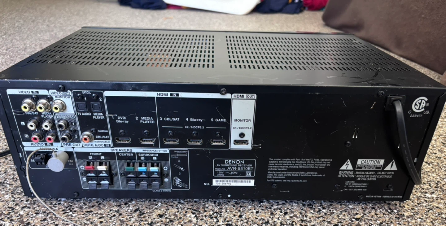 Denon AVR-S510BT AV Receiver - photo 2