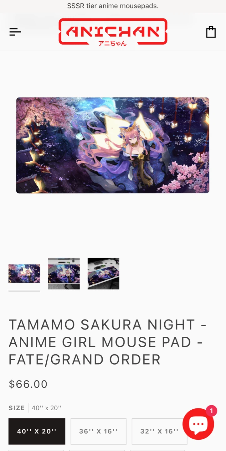 Anichan Tamamo Sakura Night Anime Mouse Pad - Fate/Grand Order - photo 2