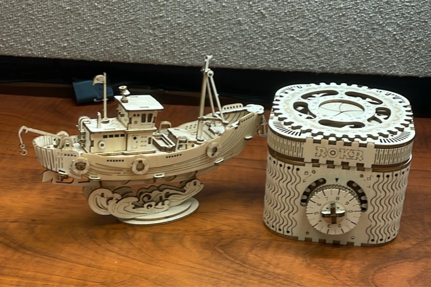 Two for $5 ROKR Wooden Mechanical Model Boat and Mystery Box