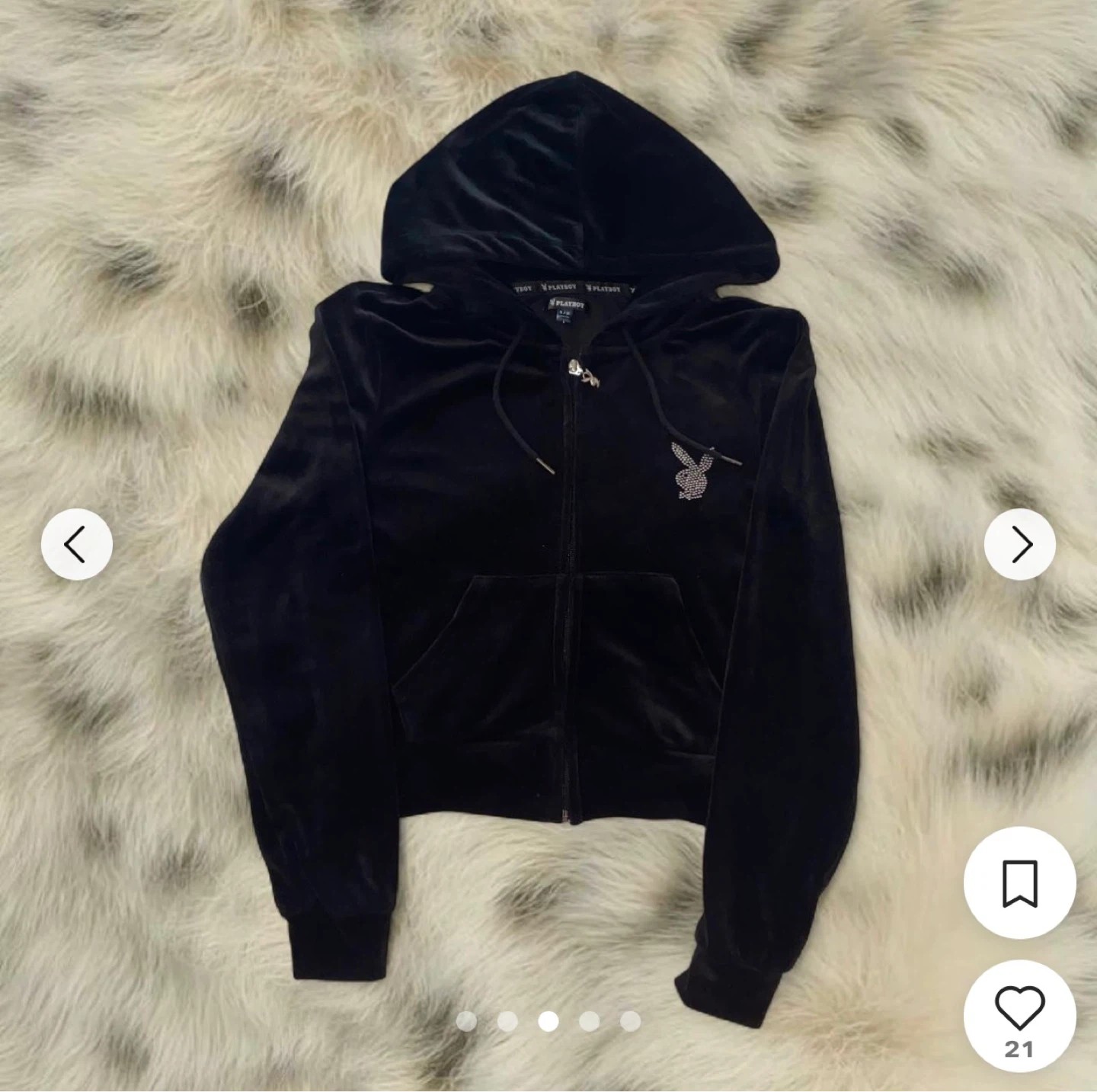 Vintage Playboy Velour Tracksuit Set - Black - photo 3