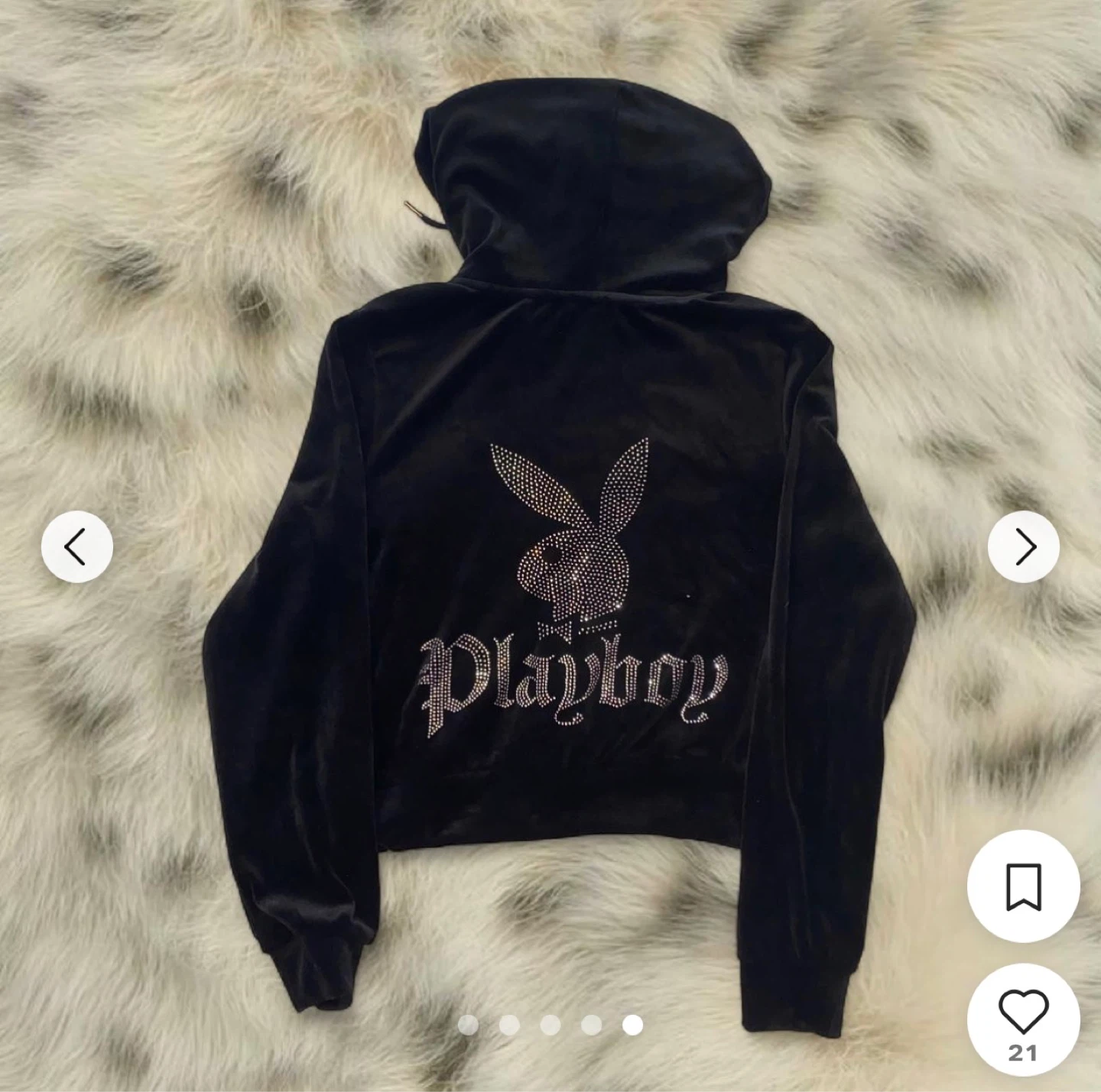 Vintage Playboy Velour Tracksuit Set - Black - photo 5