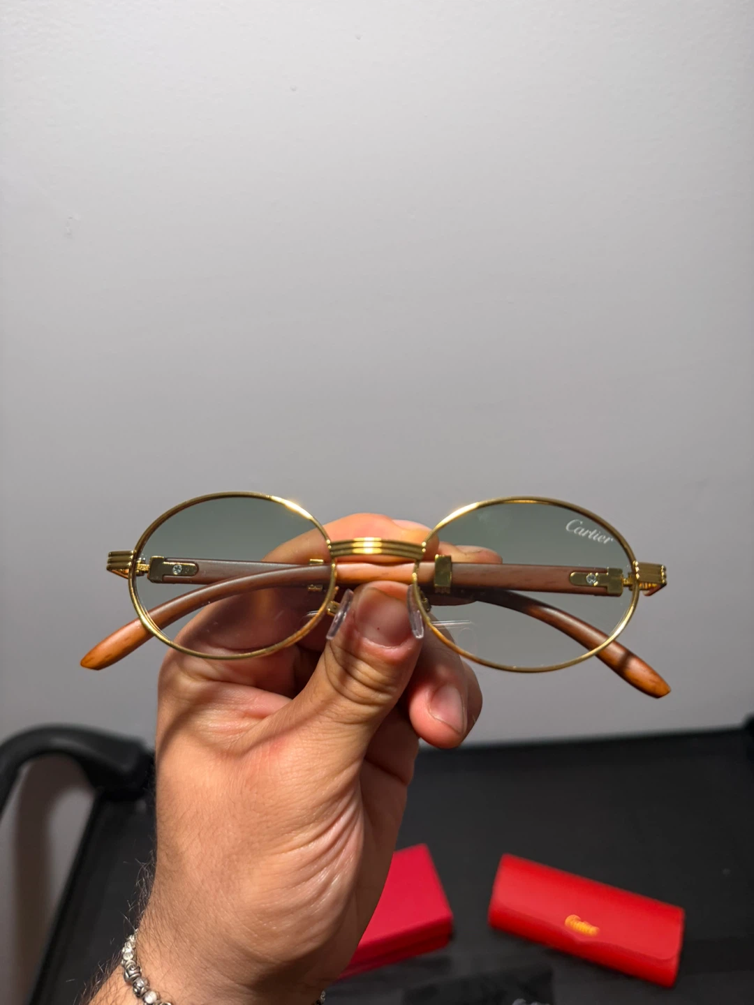 Cartier Oval Glasses - Gold & Wood - photo 2