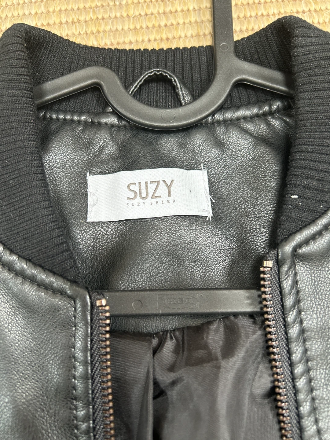 SUZY Bomber Jacket Faux Leather Black - photo 2
