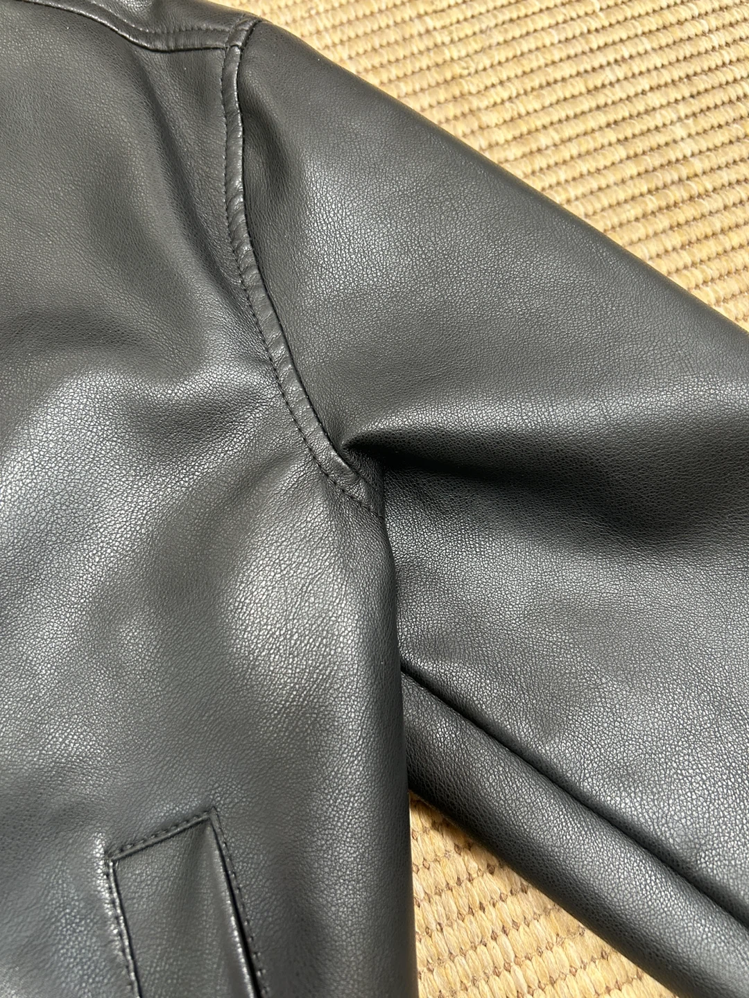 SUZY Bomber Jacket Faux Leather Black - photo 3