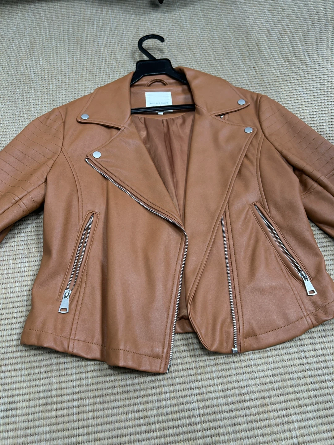 Avec Les Filles Faux Leather Moto Jacket