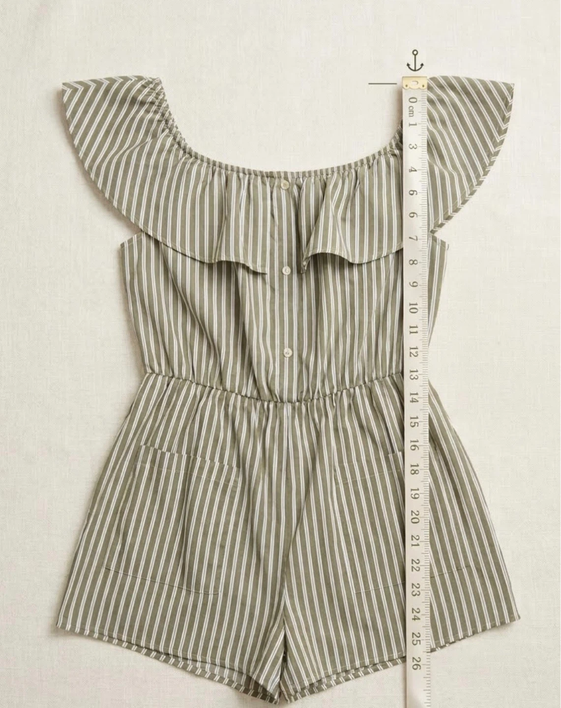 Peach Love California Off-the-Shoulder Striped Romper - photo 3