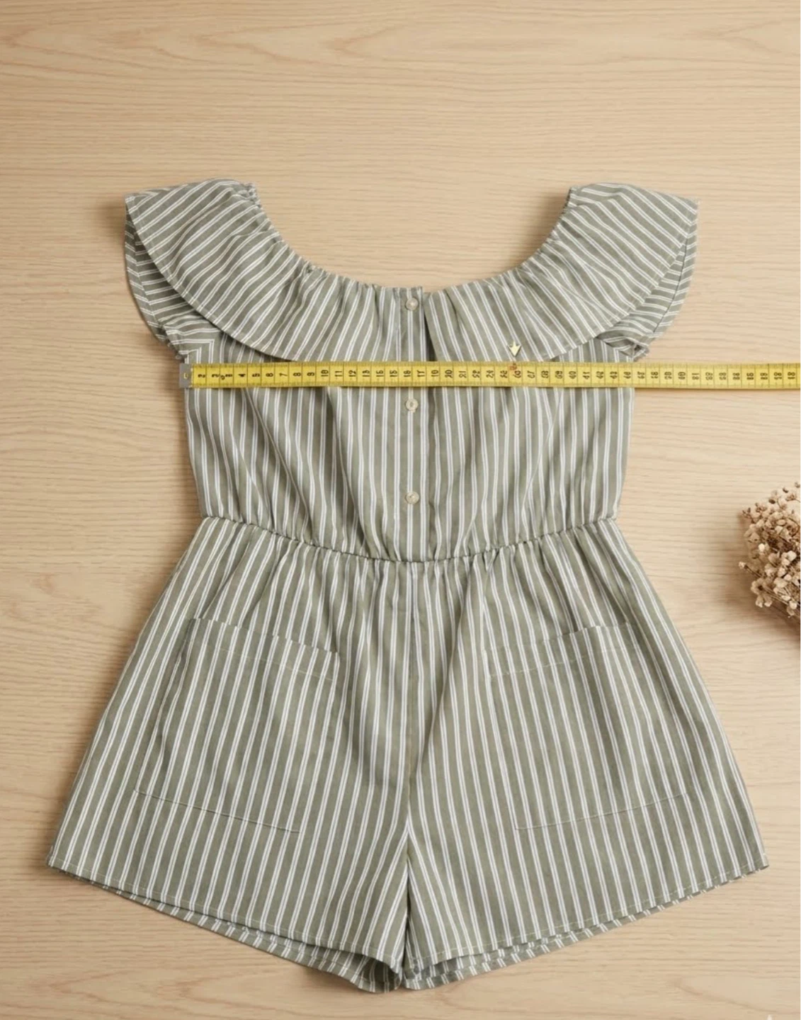 Peach Love California Off-the-Shoulder Striped Romper - photo 2