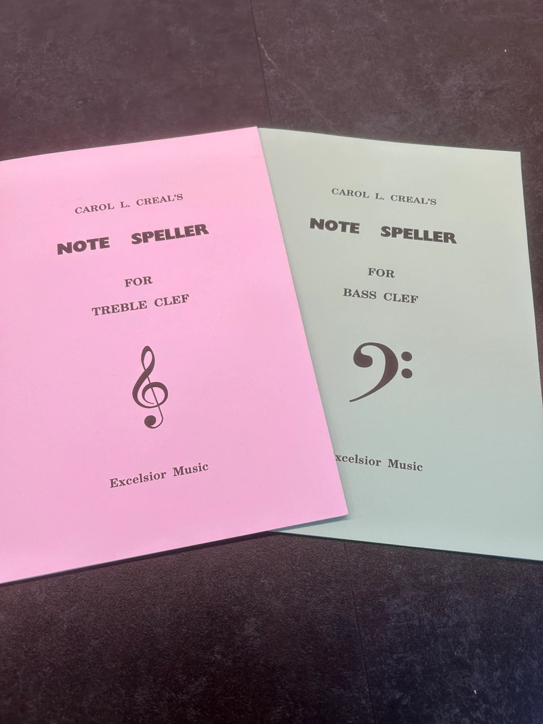 Carol L. Creal's Note Speller Music Books (Treble & Bass Clef)