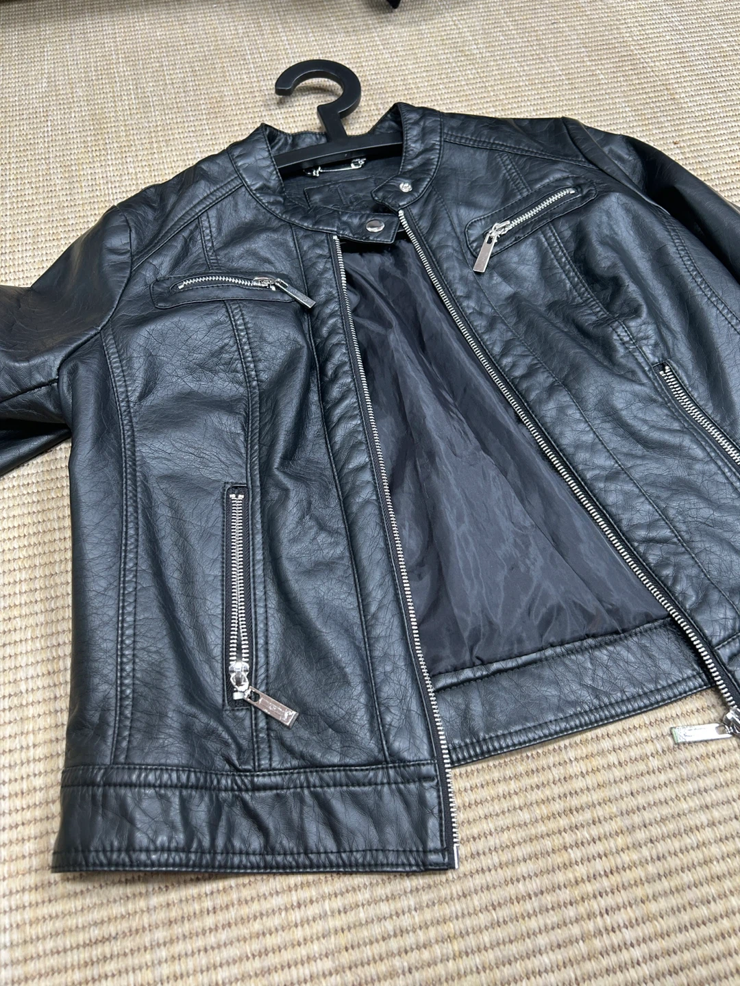 Black leather jacket