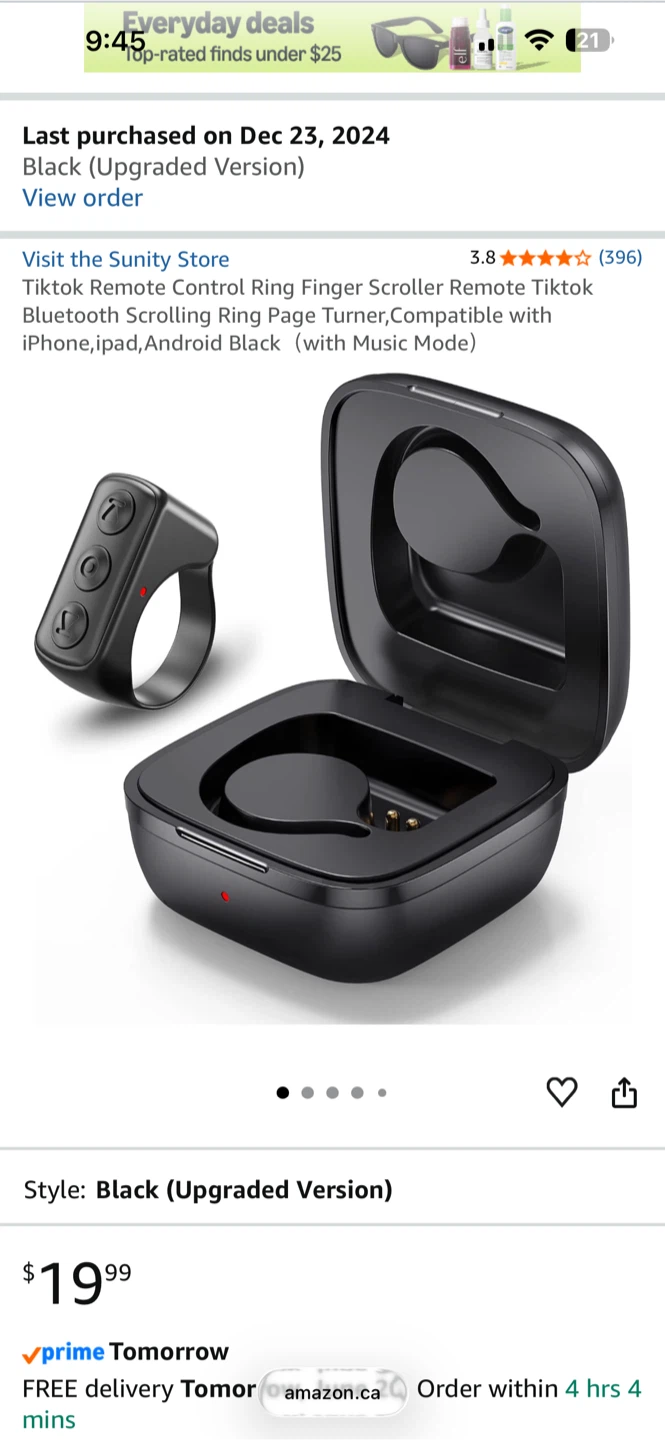 Tiktok Remote Control Ring Finger Scroller