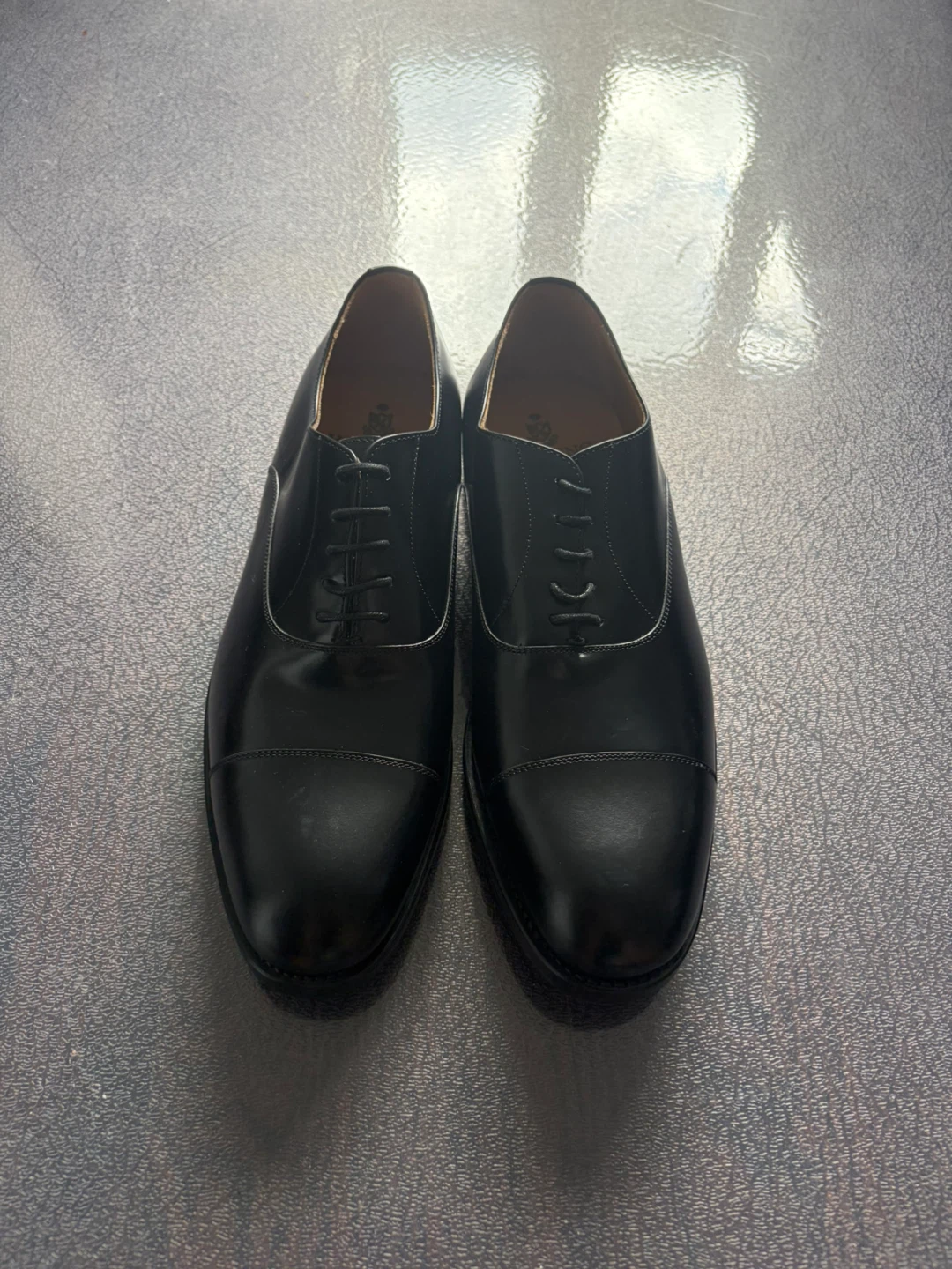 Herring Shoes Black Cap Toe Oxford Dress Shoes