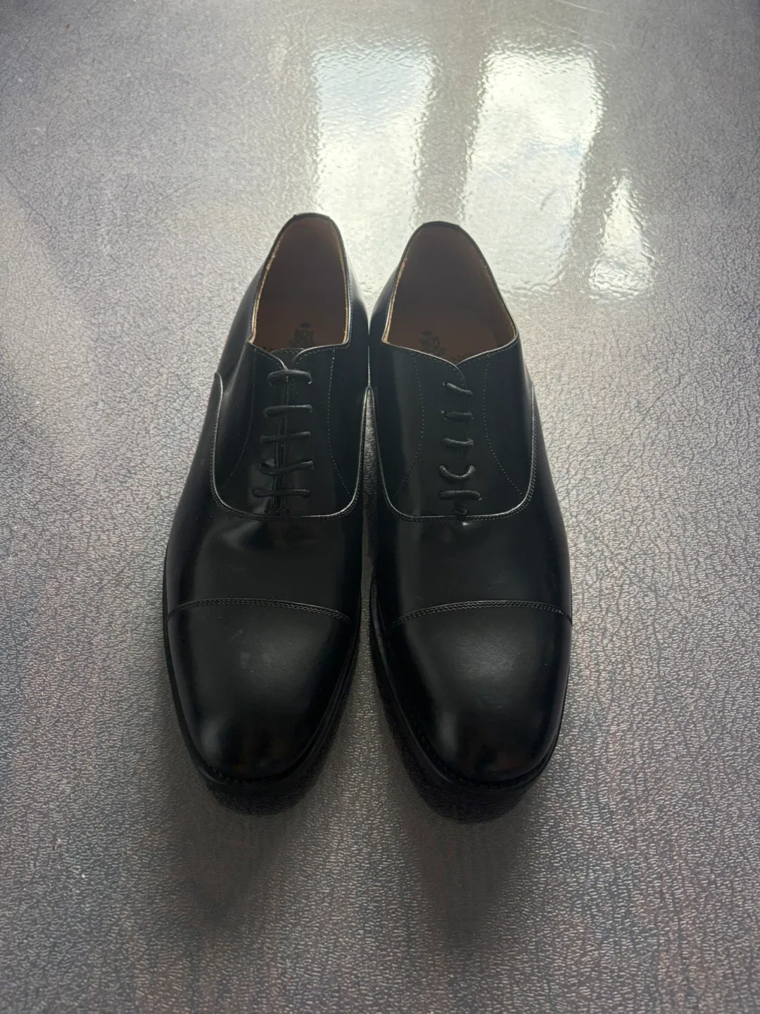 Herring Shoes Black Cap Toe Oxford Dress Shoes