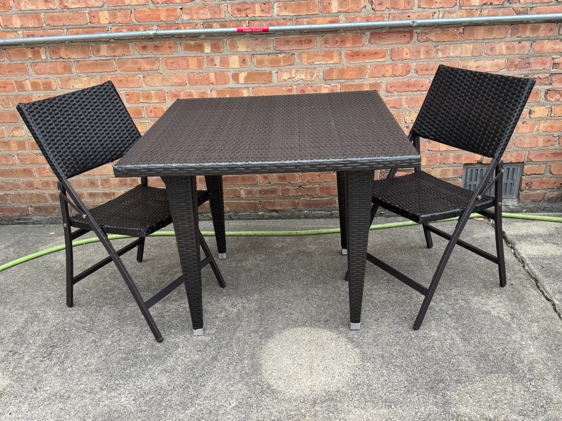 Wicker Outdoor Dining Set with 2 Chairs - photo 2