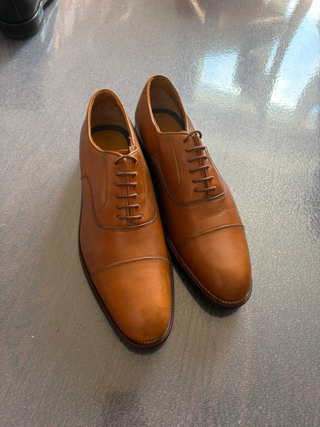 Vince Camuto Men's Tan Leather Cap-Toe Oxfords - photo 2
