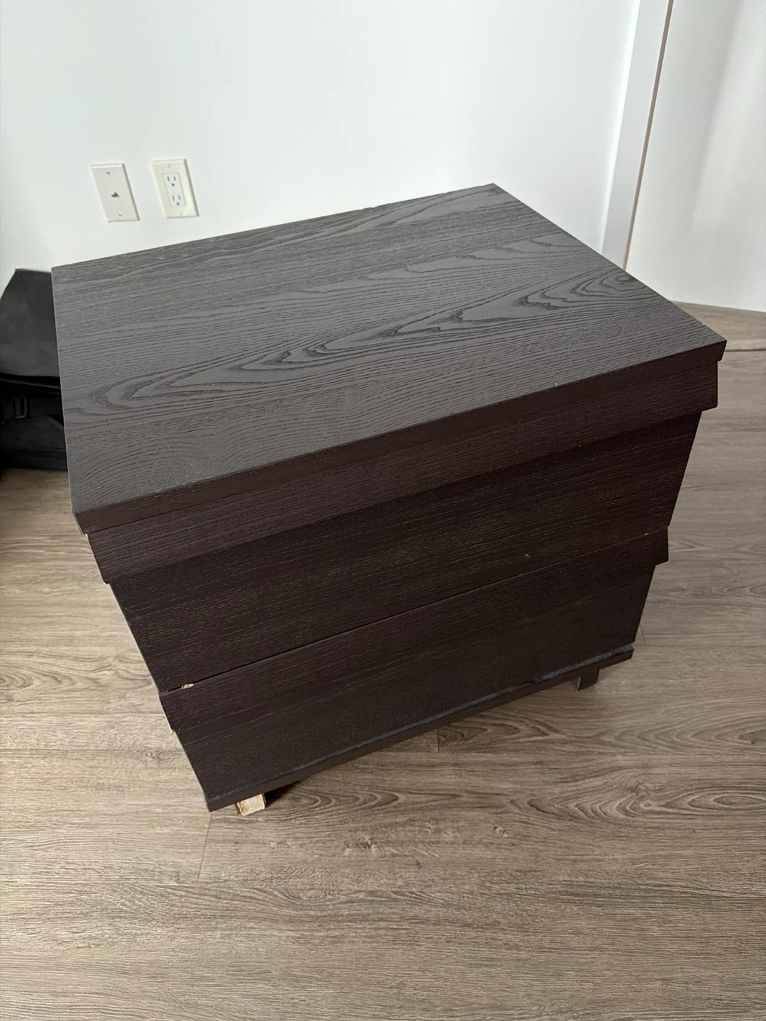 Moving Out Sale: Dark Wood 2-Drawer Nightstand