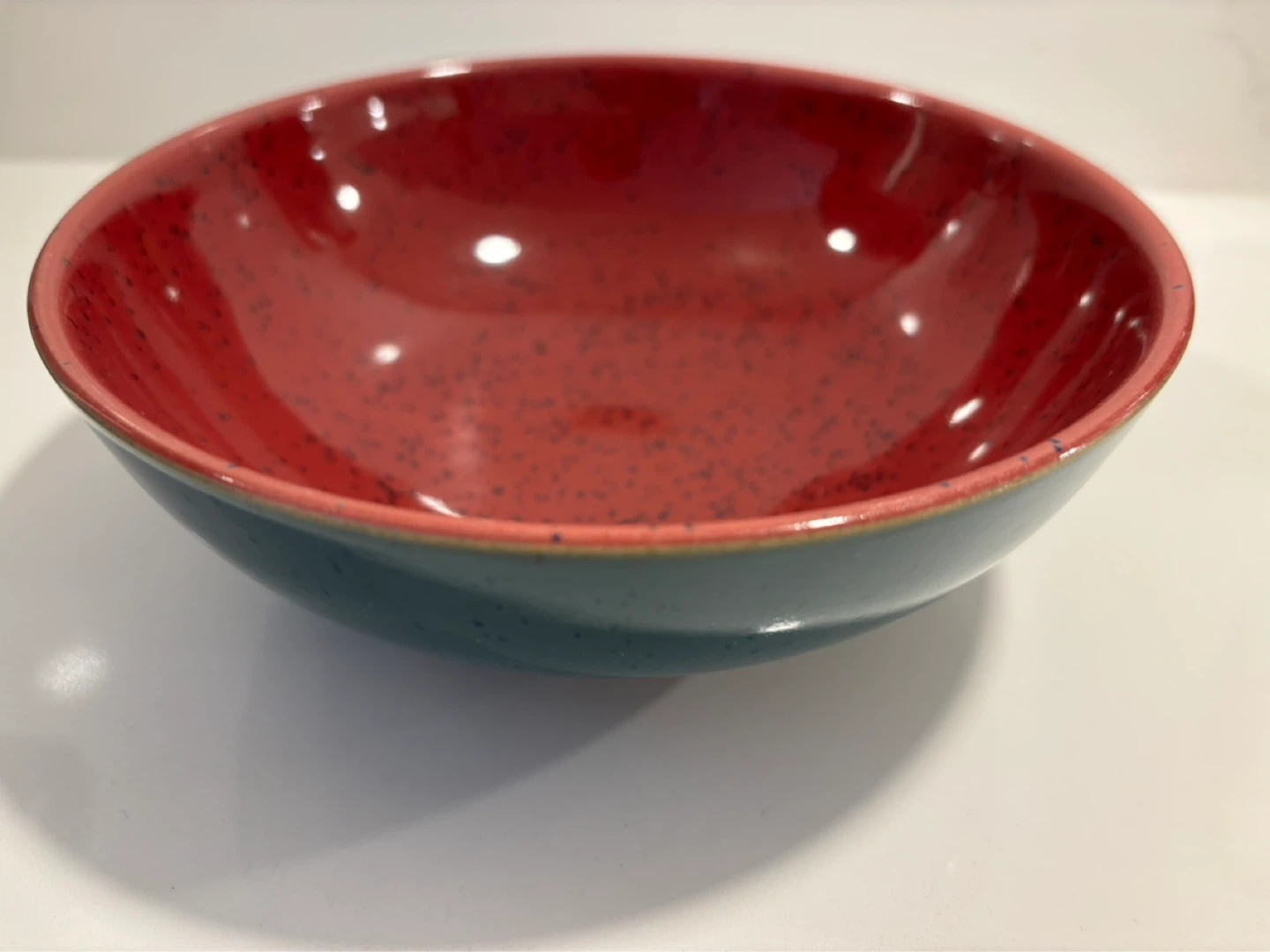 Denby HARLEQUIN Bowl Red Green Rustic Stoneware England - photo 3