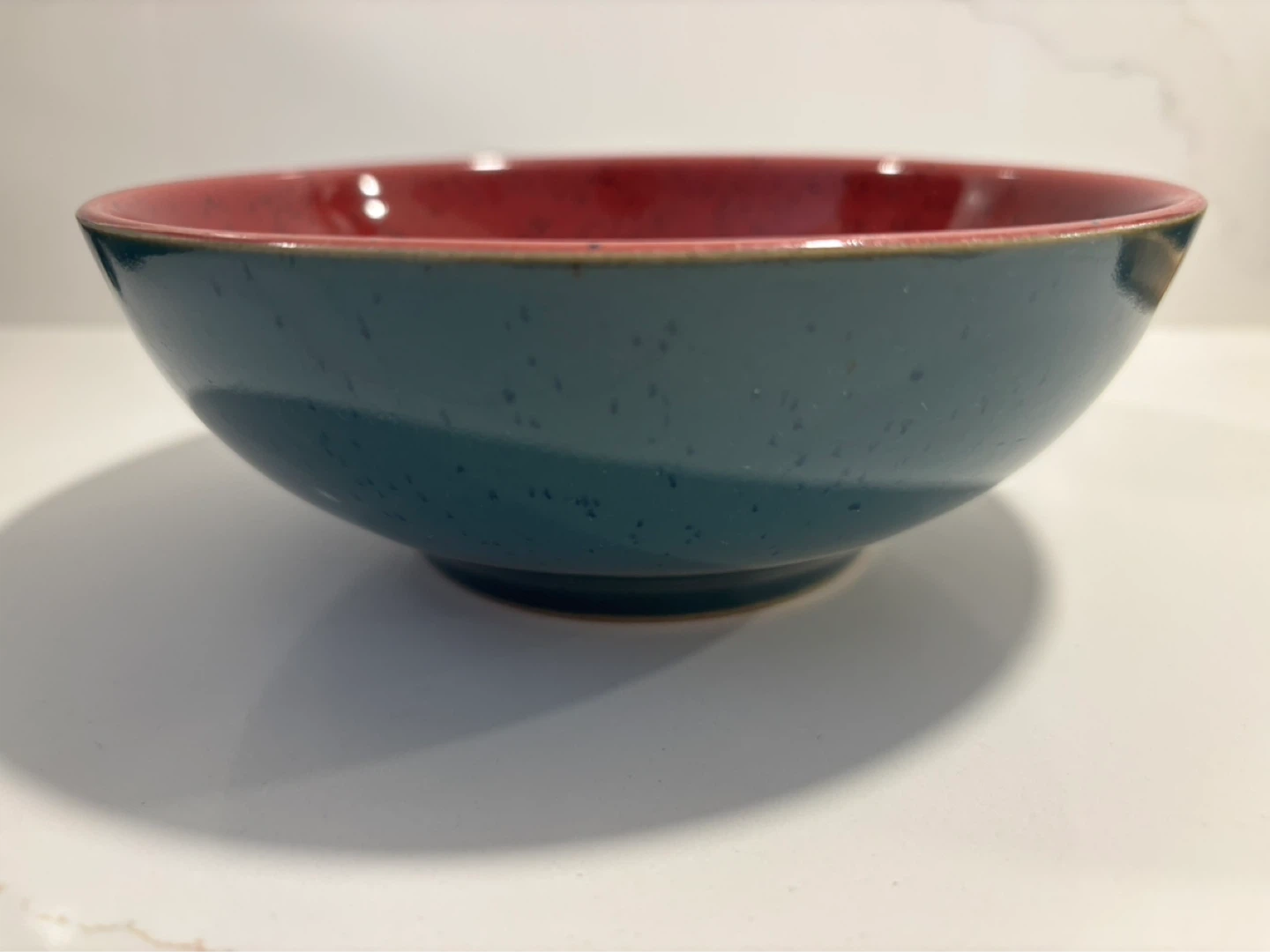 Denby HARLEQUIN Bowl Red Green Rustic Stoneware England
