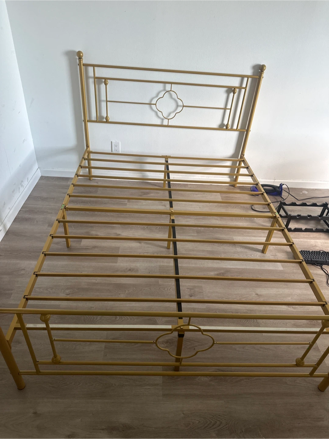 Gold Metal Bed Frame - queen
