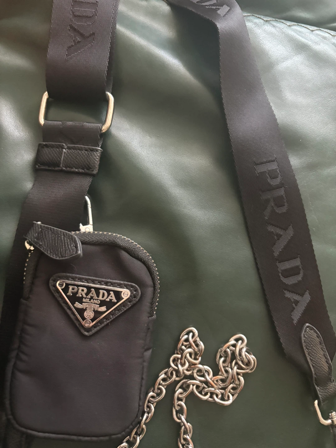 Prada Nylon Shoulder Bag with Pouch - photo 2