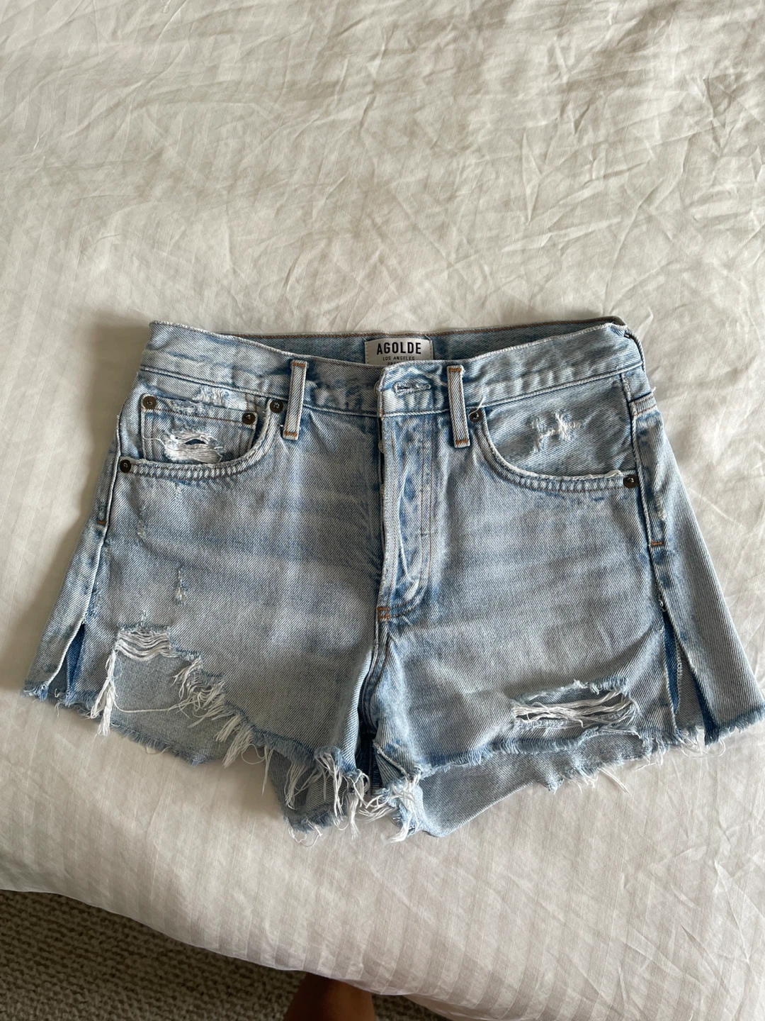 AGOLDE Denim Cutoff Shorts - Light Wash