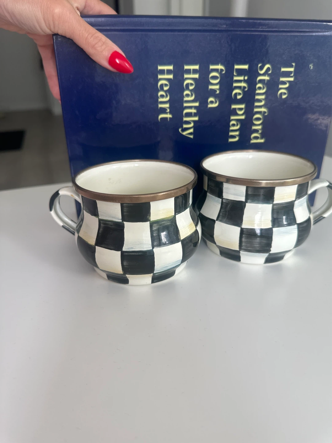 McKenzie Childs Courtly Check Mug Set