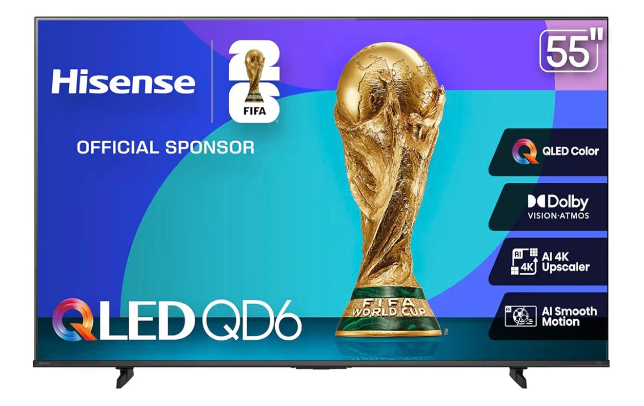 Hisense 55" QLED 4K Smart TV with free Tv Unit