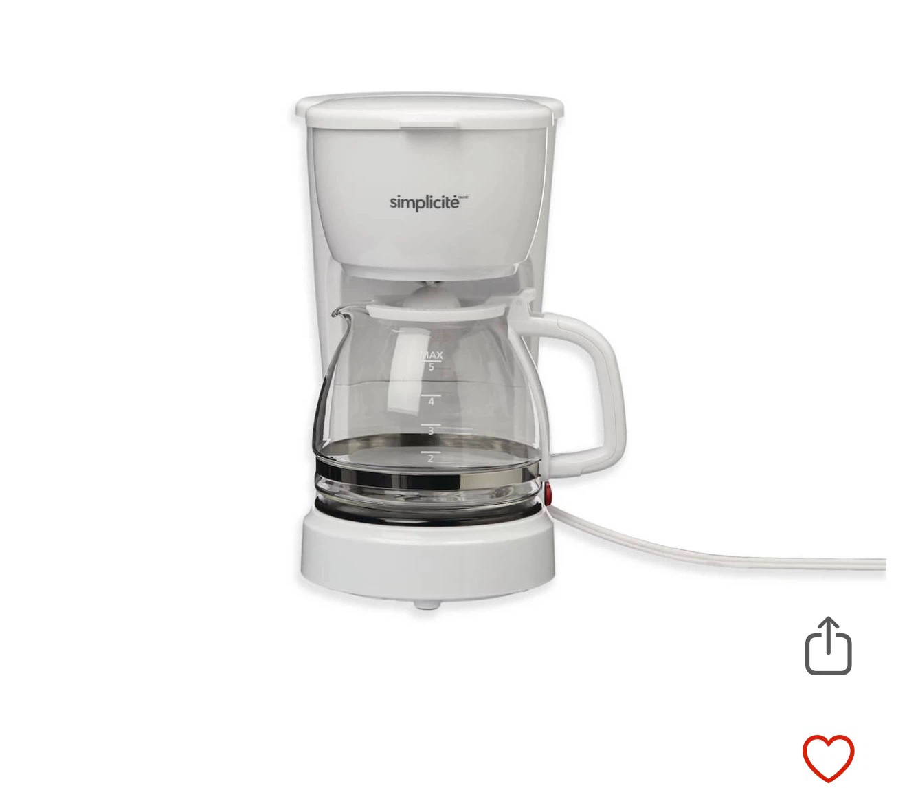 Simplicité 5-Cup Coffee Maker