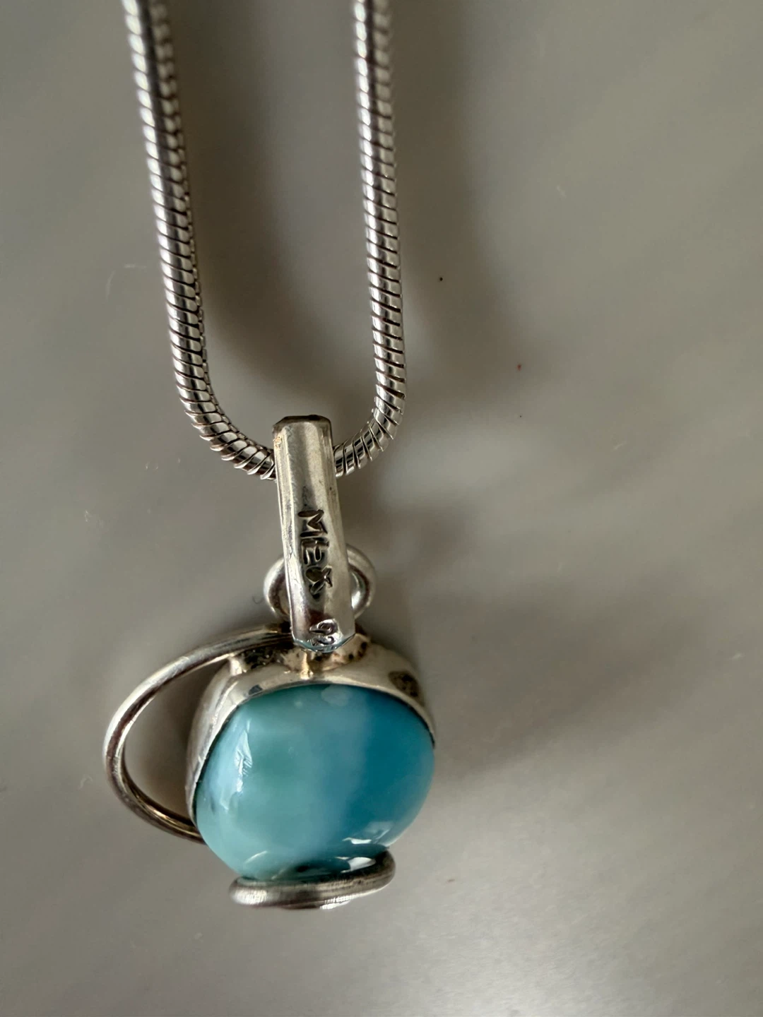 Sterling Silver Turquoise Pendant Necklace
