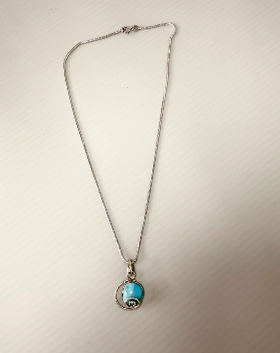 Sterling Silver Turquoise Pendant Necklace - photo 2