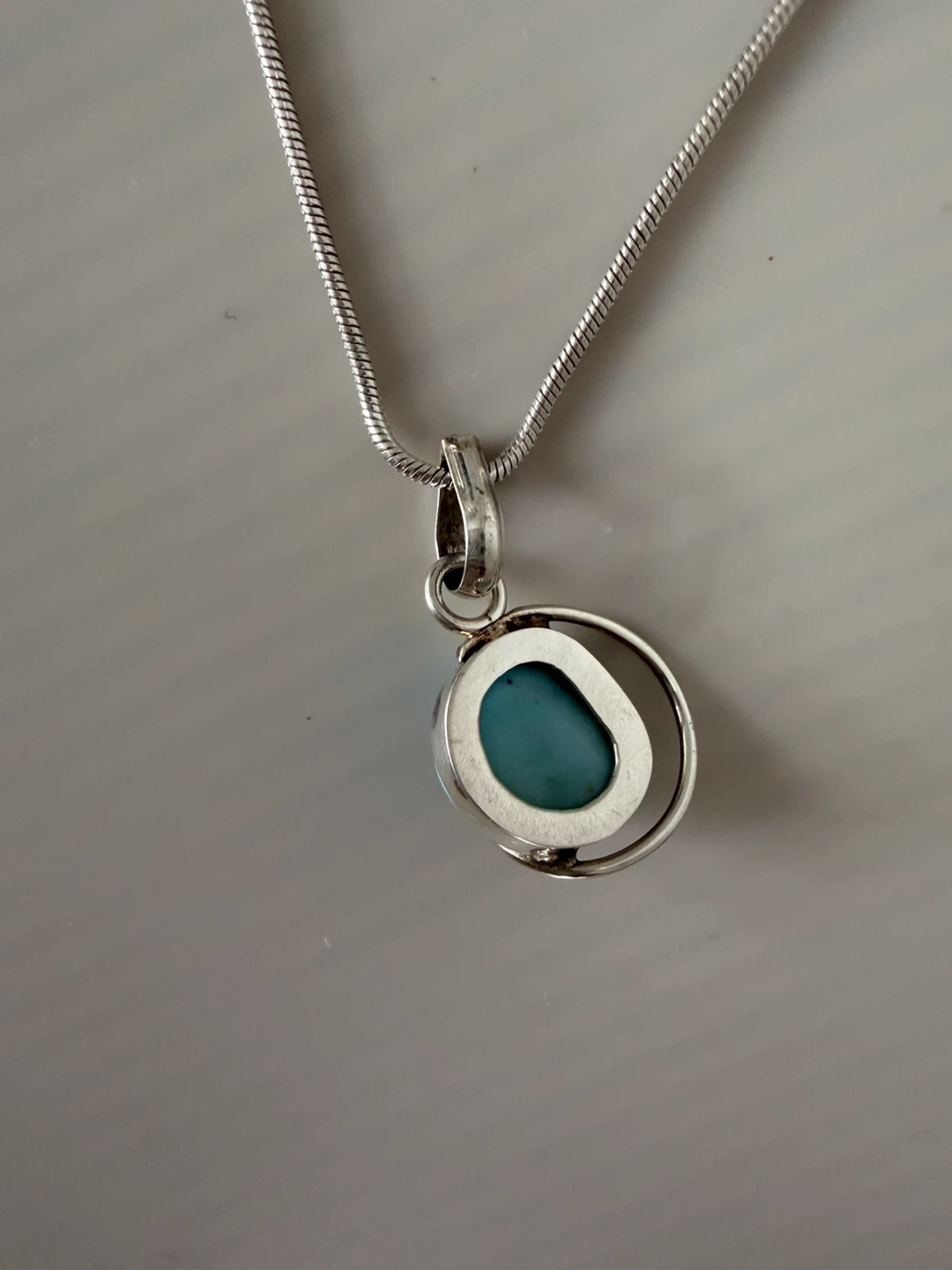 Sterling Silver Turquoise Pendant Necklace - photo 4