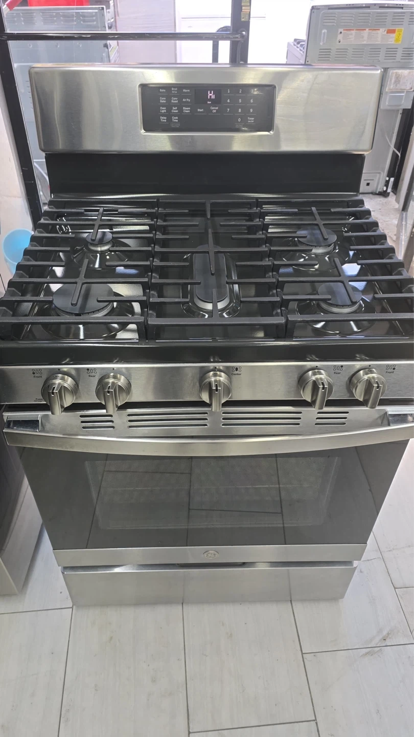 Ge 30 inches Stainless Steel Gas Range 5 burner with air fry