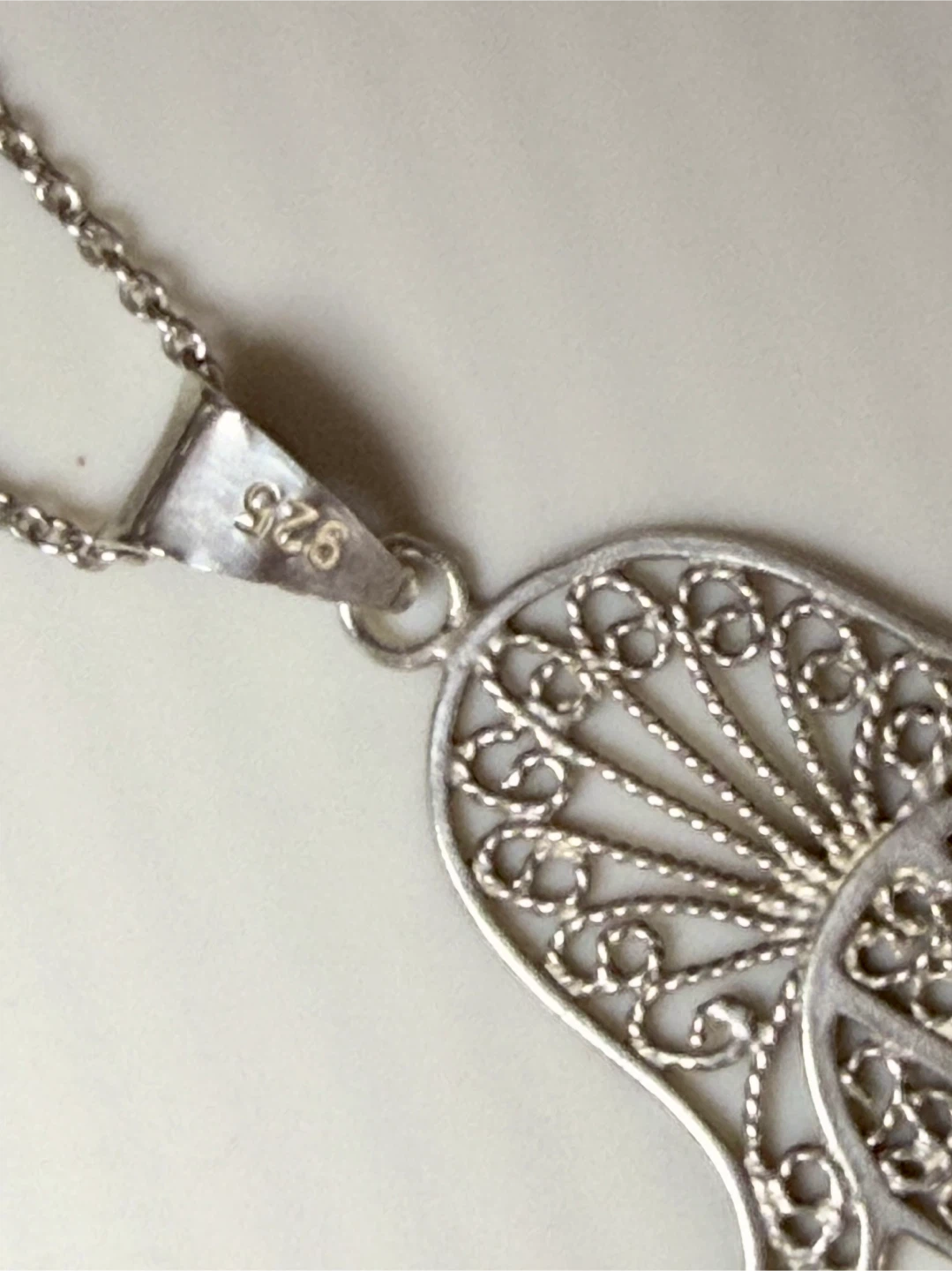 Sterling Silver Hamsa Hand Pendant Necklace
