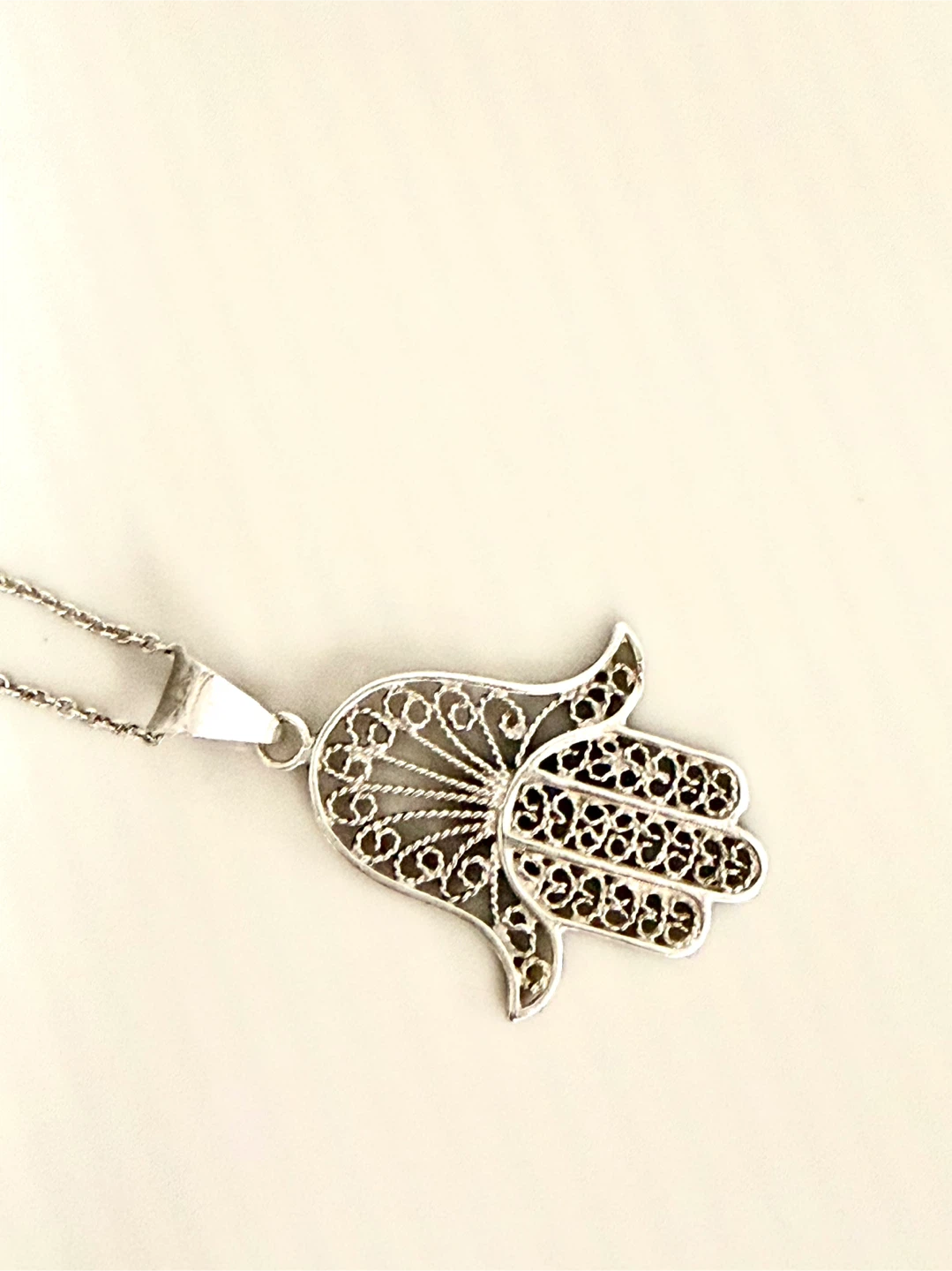 Sterling Silver Hamsa Hand Pendant Necklace - photo 5