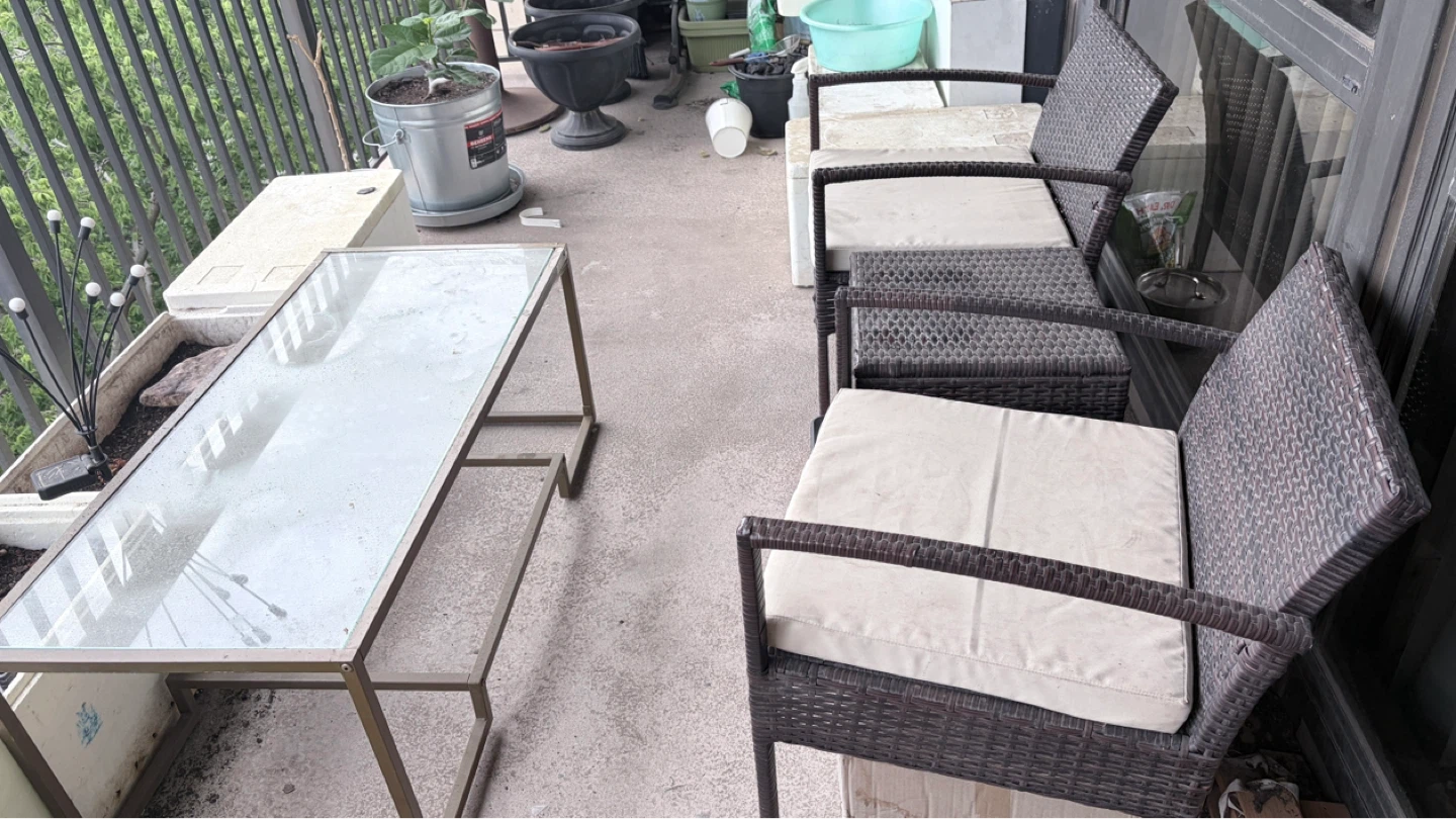Wicker Patio Furniture Set with Coffee Table