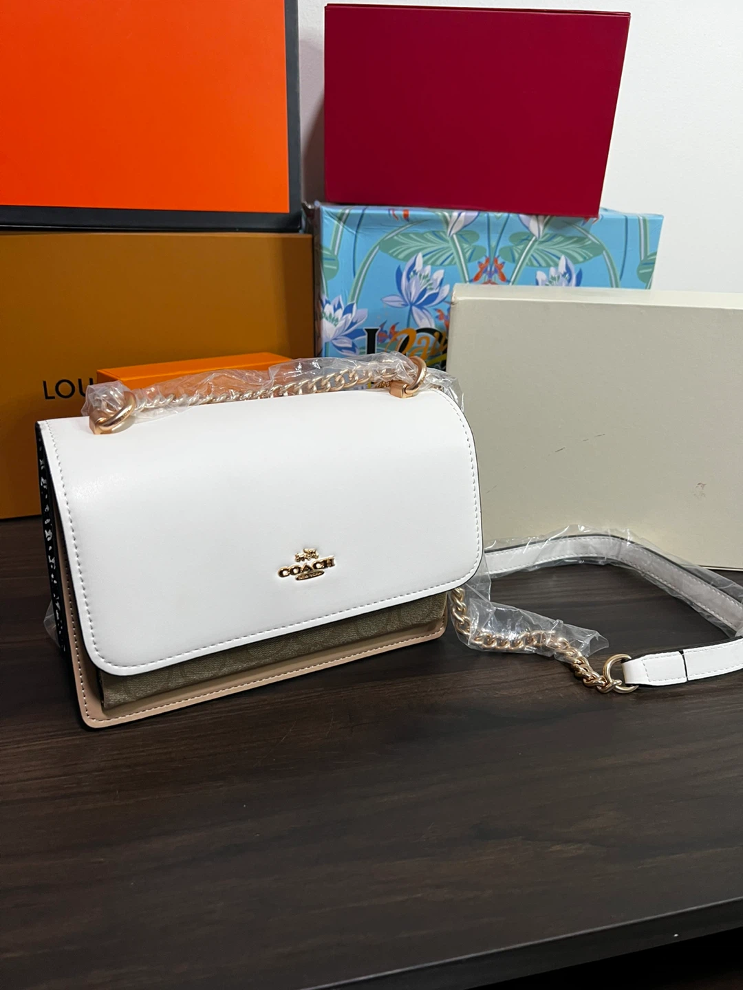 Coach Shoulder Bag - White/Tan - photo 3