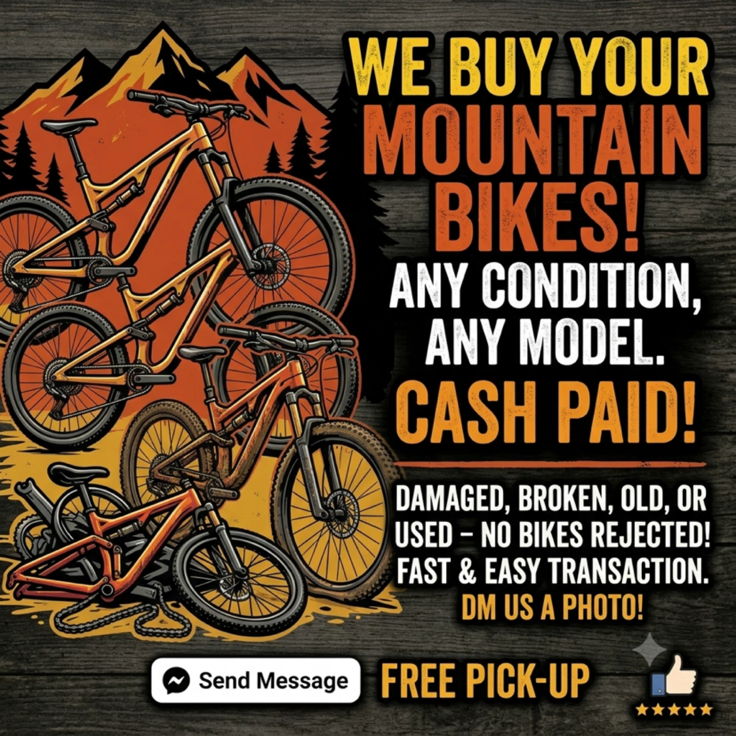 We Buy Mountain Bikes - Any Condition!